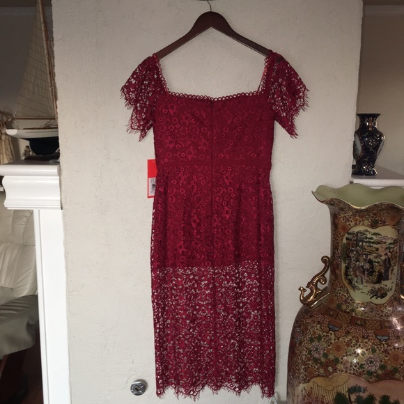 ML Monique Lhuillier Off The Shoulder Lace Dress New With Tag Size 10 - Picture 7 of 16